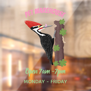 Cue funny Pileated woodpecker cartoon illustration