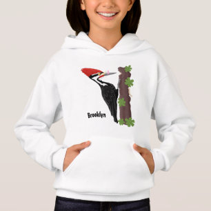 Cue funny Pileated woodpecker cartoon illustration