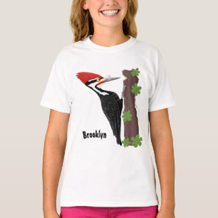 Cue funny Pileated woodpecker cartoon illustration T-Shirt