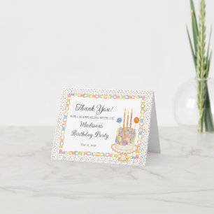 Cue the Confetti Birthday Party Thank You Card