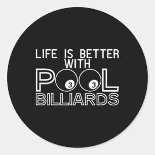 Cueist Chalk Stick Billiards Rack Snooker Players  Classic Round Sticker