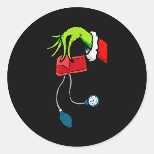 Cuff em Er Rn Icu Nurse Christmas Holiday Party Ho Classic Round Sticker