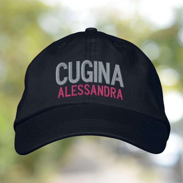 Cugina (cousin/female) personalised embroidered hat (Creator Uploaded)