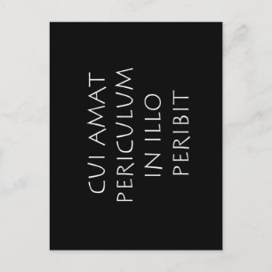 Cui amat periculum in illo peribit postcard