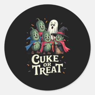Cuke Or Treat – Funny Halloween Cuber Costume Classic Round Sticker