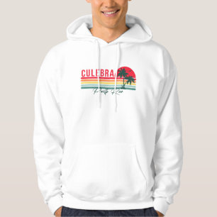 Culebra Puerto Rico Palm Tree Vintage Travel Hoodie