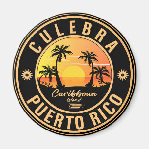 Culebra Puerto Rico Retro Sunset Souvenirs 60s Magnet