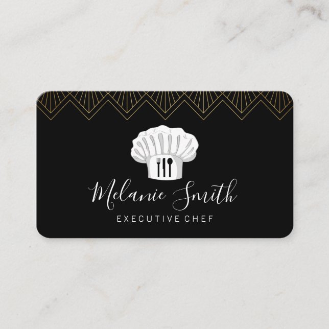 Culinary Arts Art Deco Trim Business Card (Front)