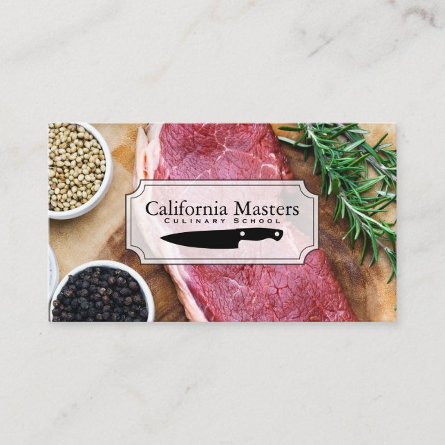 Culinary Arts | Chef | Steak and Herbs Business Card (Front)