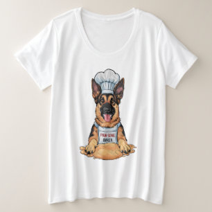 Culinary Canine: Baker German Shepard With Loaf Plus Size T-Shirt