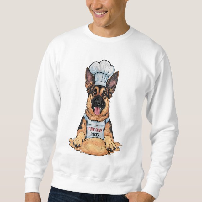 Culinary Canine: Baker German Shepard With Loaf Sweatshirt (Front)