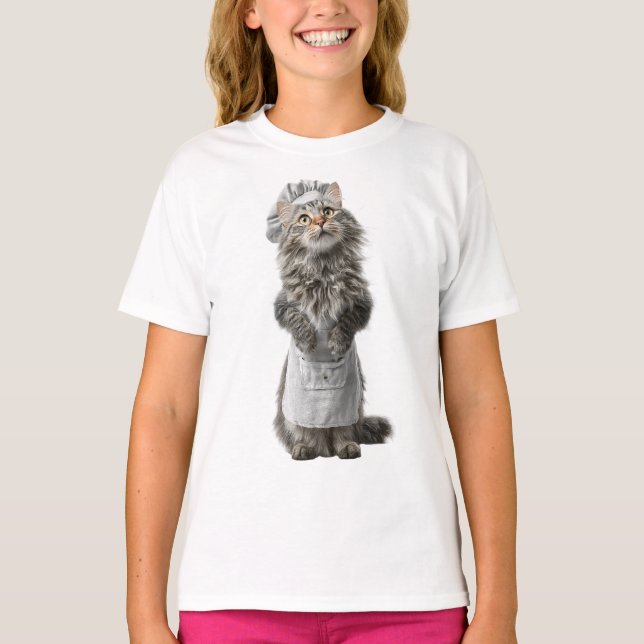 Culinary Cat Chef Kids T-Shirt (Front)