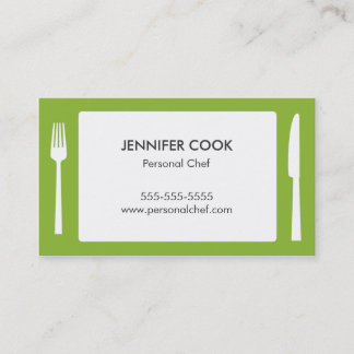 Culinary Chef Catering Green Modern Business Card