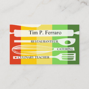 Culinary Chef Colourful Cuisine Gourmet Catering Business Card