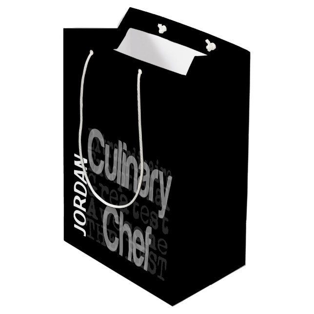 Culinary Chef Extraordinaire CUSTOM Medium Gift Bag (Back Angled)