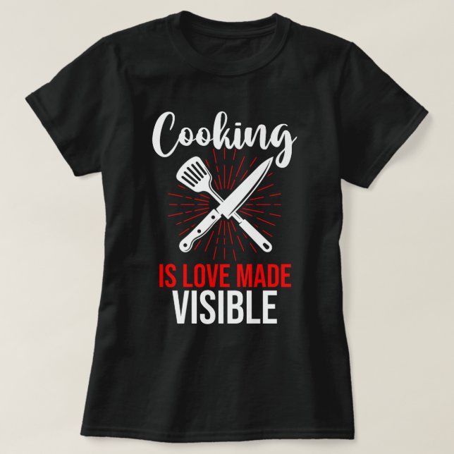 Culinary Chef Kitchen Lover Cooking Is Love Made V T-Shirt (Design Front)