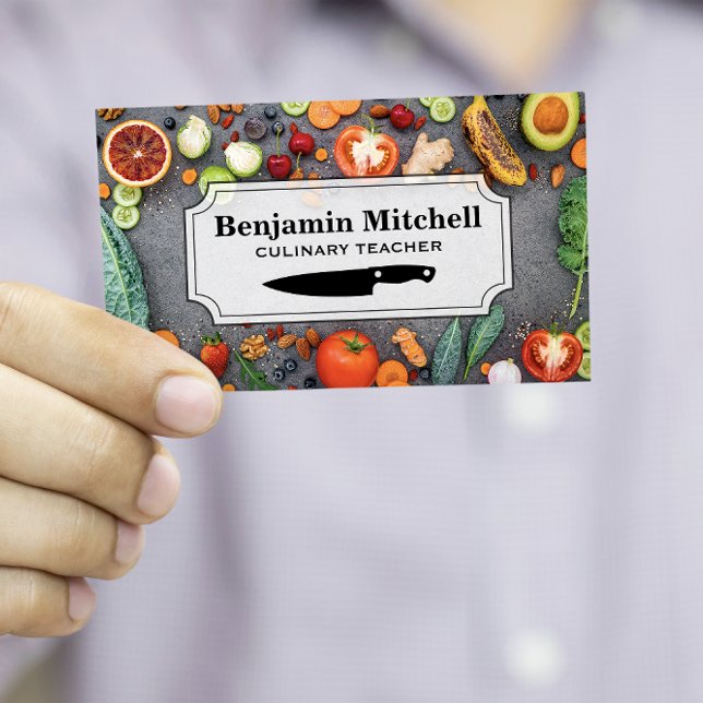 Culinary Chef | Table Full of Fruits and Vegetable Business Card (Creator Uploaded)