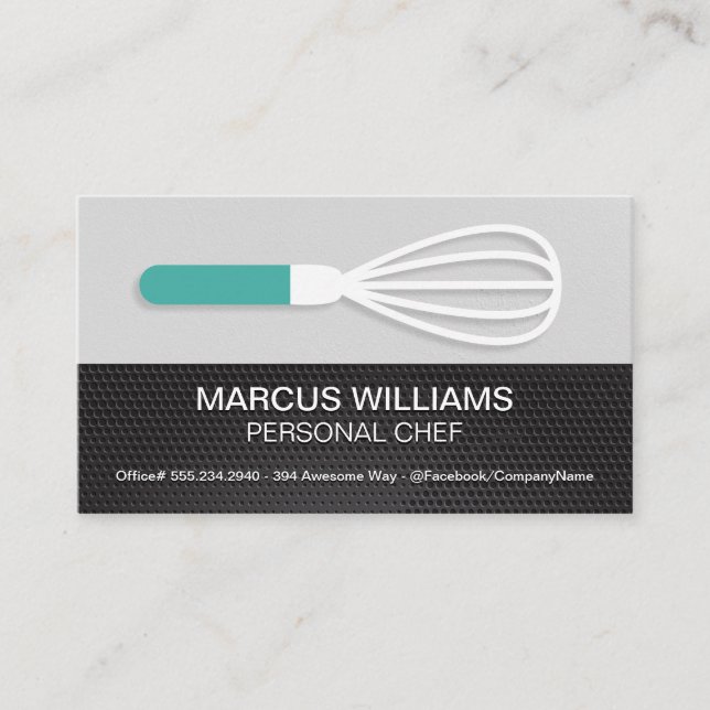 Culinary Chef Whisk | Restaurant Owner Business Card (Front)