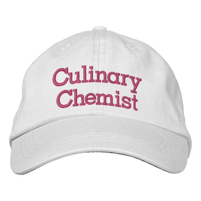 Culinary Chemist typography in pink Embroidered Hat (Front)