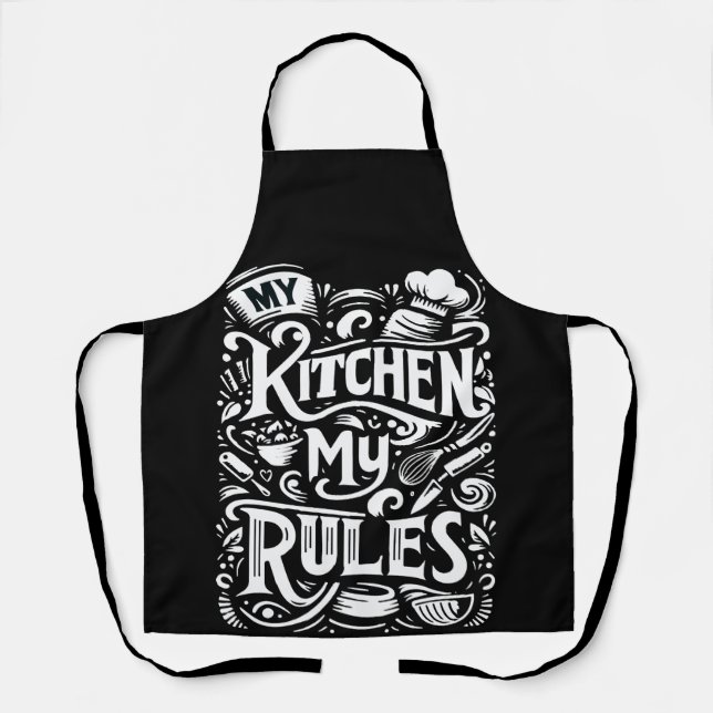 Culinary Command – My Kitchen, My Rules Apron (Front)