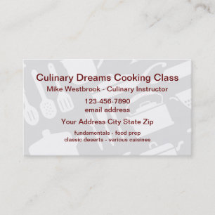 Culinary Cooking Classes Business Card