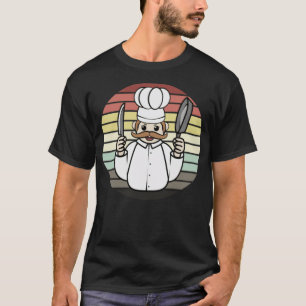 Culinary Epert Chef Knife and Cooking Pan Retro fu T-Shirt