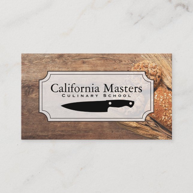 Culinary | Executive Chef | Wood Business Card (Front)