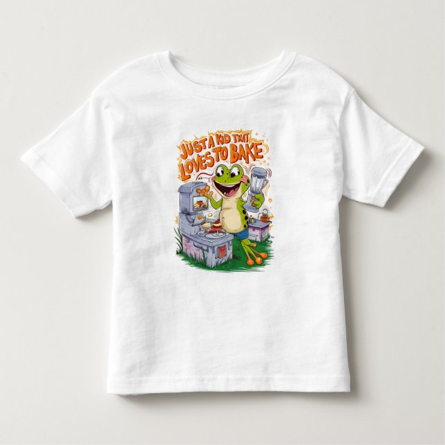 Culinary Explorer: Frogs Stove Adventure Toddler T-Shirt (Front)