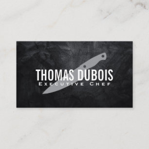 Culinary Knife Black Texture Wall Business Card