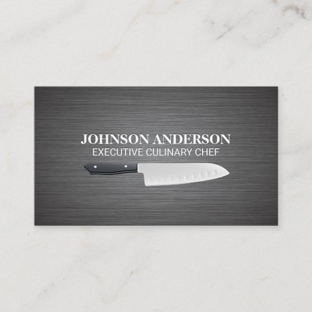 Culinary Knife | Metal Background Loyalty Card (Front)