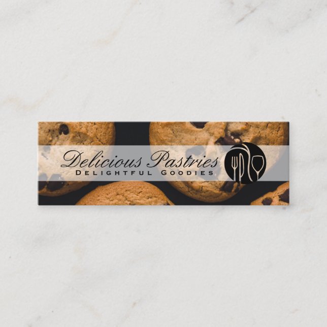 Culinary Logo | Chocolate Chip Cookies Mini Business Card (Front)