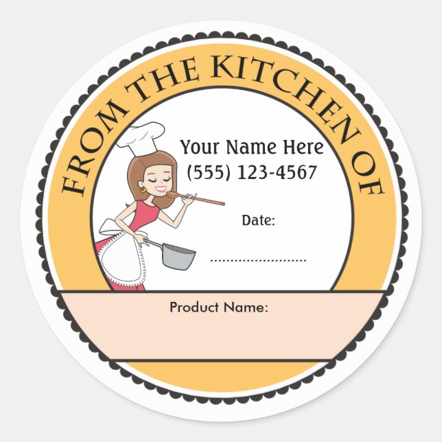 Culinary Personalised Baking Sale Labels (Front)