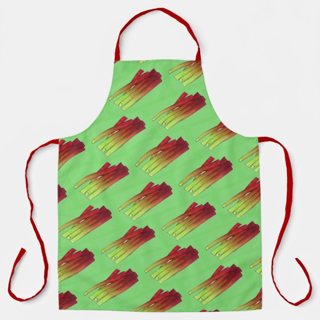 Culinary Rhubarb Stalks Vegetable Garden Food Veg Apron (Front)