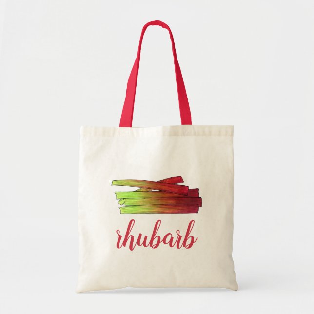 Culinary Rhubarb Stalks Vegetable Garden Food Veg Tote Bag (Front)