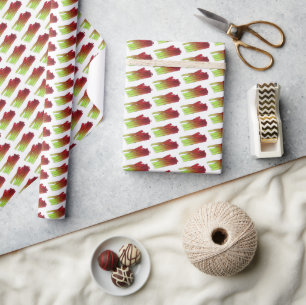 Culinary Rhubarb Stalks Vegetable Garden Food Veg Wrapping Paper