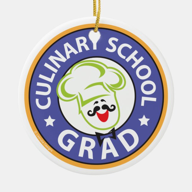 Culinary School Graduation Ceramic Tree Decoration (Front)