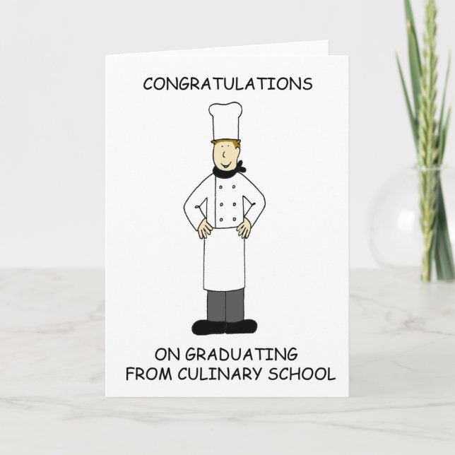 Culinary School Graduation Congratulations Male Card (Front)