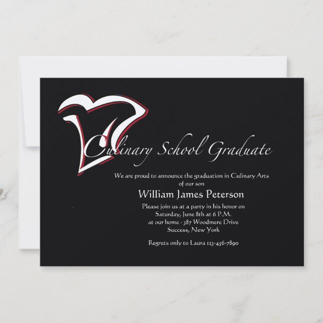 Culinary School Graduation Invitation (Front)