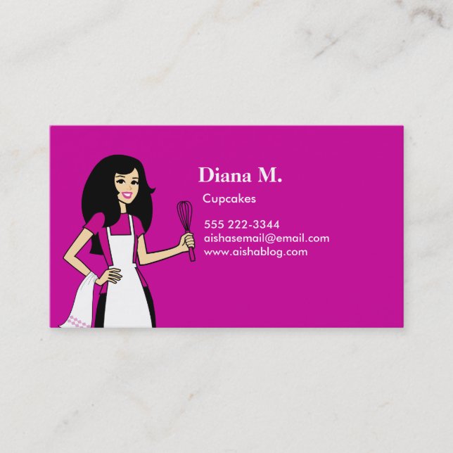 Culinary Teacher Cake Decorator Biz Card (Front)