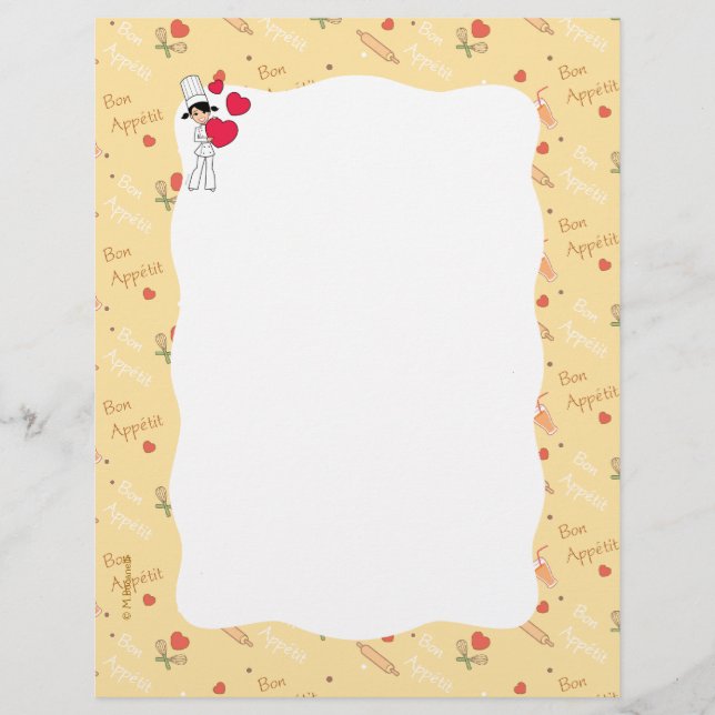 Culinary Themed Stationery (Front)