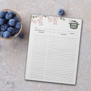 Culinary Vegan Recipes Elegant Notepad