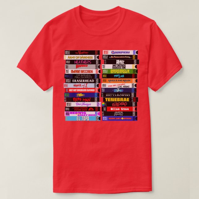 Cult VHS Stacks T-Shirt (Design Front)