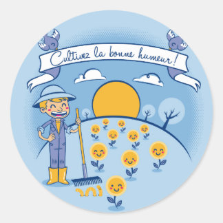 Cultivate good mood classic round sticker