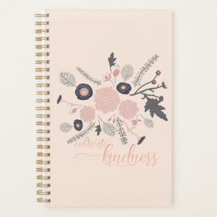 Cultivate Kindness Botanical Flowers Pink Planner
