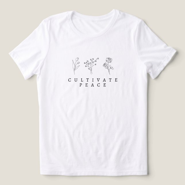 'Cultivate Peace' Calmer Kinder Inspiring Mindful Tri-Blend Shirt (Design Front)