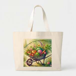 Cultivate Your Happiness Large Tote Bag