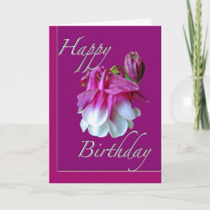 Cultivated Columbine Happy Birthday Card