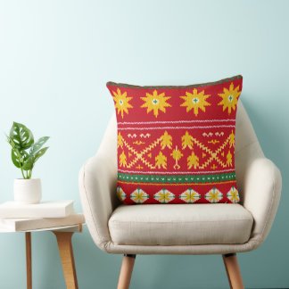 Cultural Christmas Geometric Festive Cushion