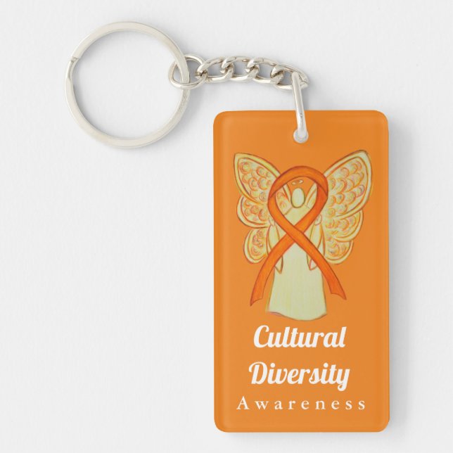 Cultural Diversity Awareness Ribbon Keychain (Front)