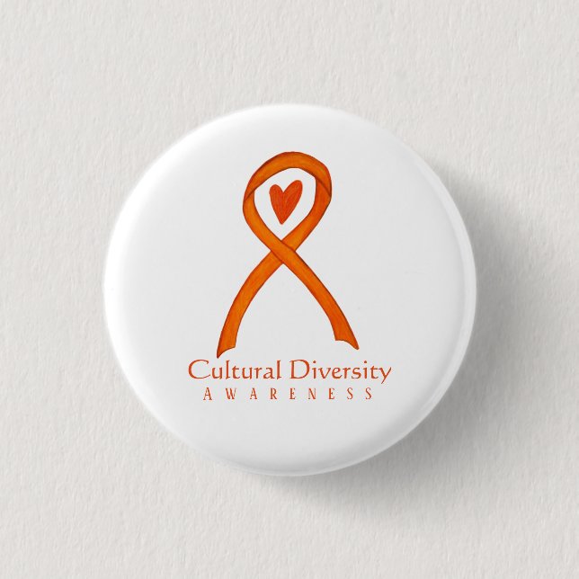 Cultural Diversity Awareness Ribbon Pin Button (Front)